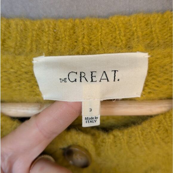 The Great. Bright Daisy Diamond Bobble Alpaca Cardigan, size 3/L - Picture 4 of 7